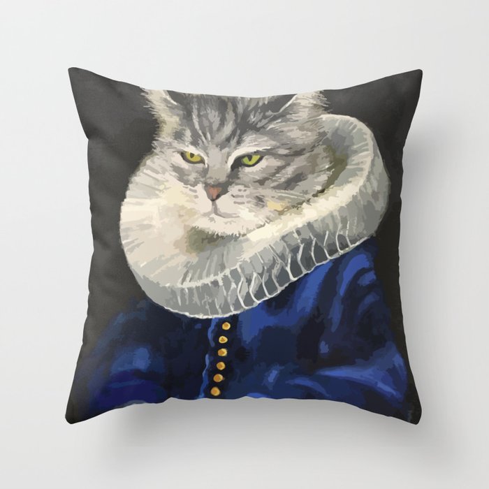 Shakespeare Cat Throw Pillow