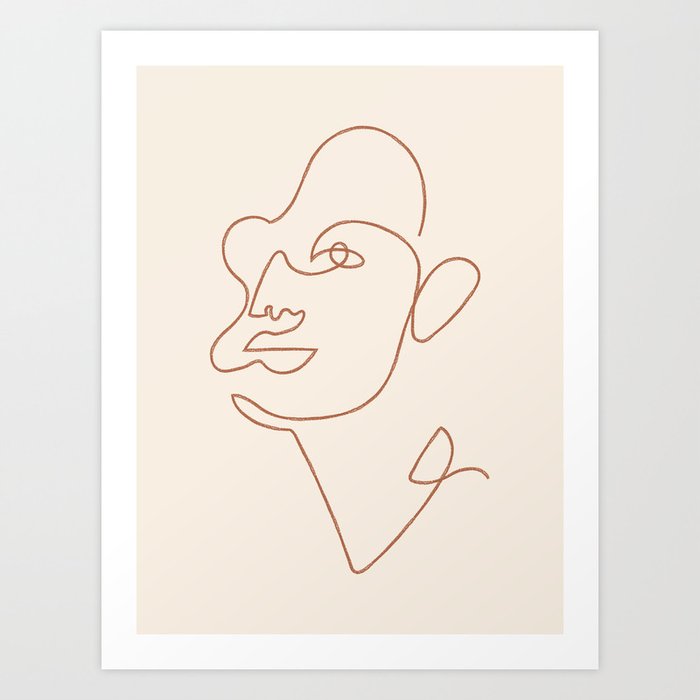 One Line Face Art Print