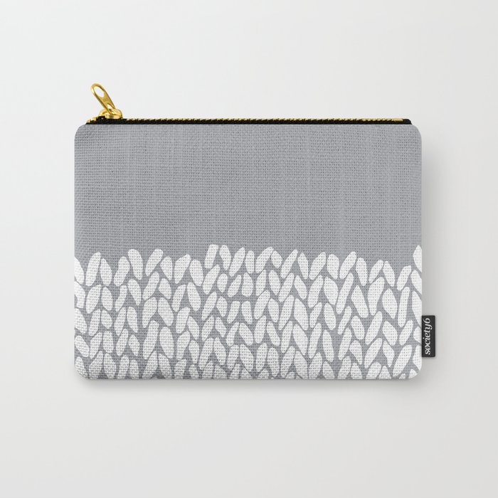 Half Knit Grey Carry-All Pouch