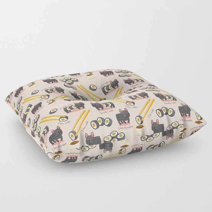 French bulldog maki sushi Floor Pillow
