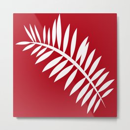 PALM LEAF RED AND WHITE PATTERN Metal Print | Red, White, Redandwhite, Leaf, Palms, Palm, Abstract, Tropical, Palmgraphic, Pattern 