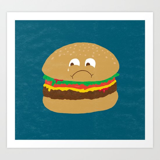 Sad Hamburger Art Print