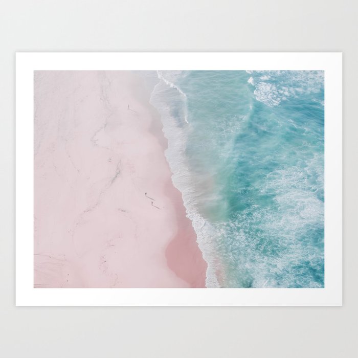 Ocean Walk - Aerial Beach photography by Ingrid Beddoes Art Print