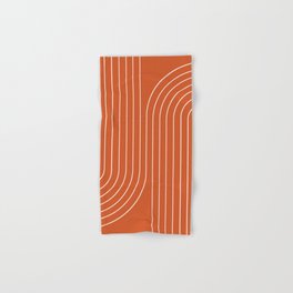 Minimal Line Curvature IX Red Mid Century Modern Arch Abstract Hand & Bath Towel