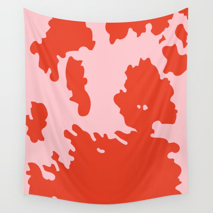 Bold Pink + Red Animal Print Spots Wall Tapestry
