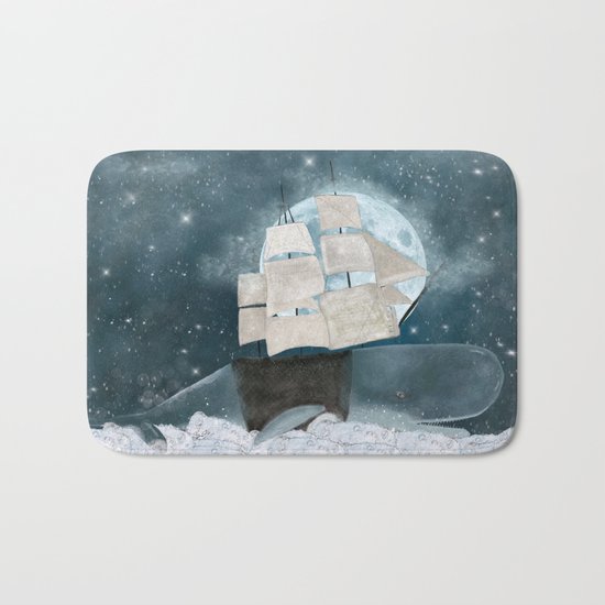the sky whale Bath Mat