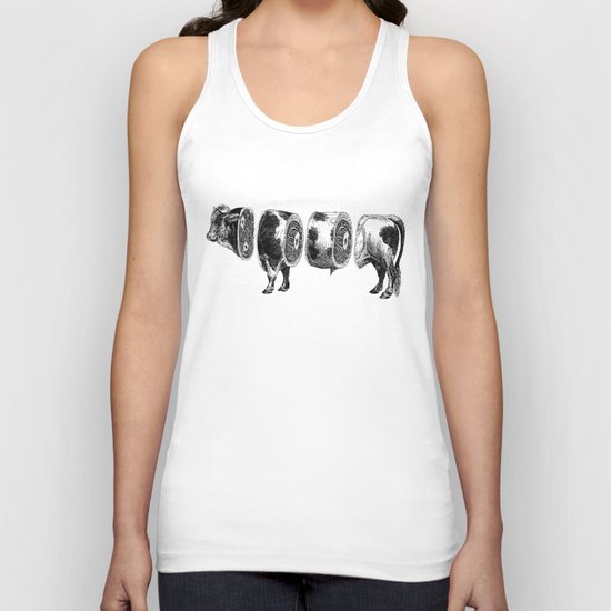 Deconstructed cow Unisex Tank Top