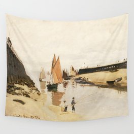 Claude Monet - Breakwater at Trouville at Low Tide Wall Tapestry