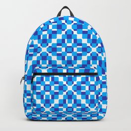 Lisbon Blue Vibes - Geometric Ornamental Tiles Blue Pattern Backpack