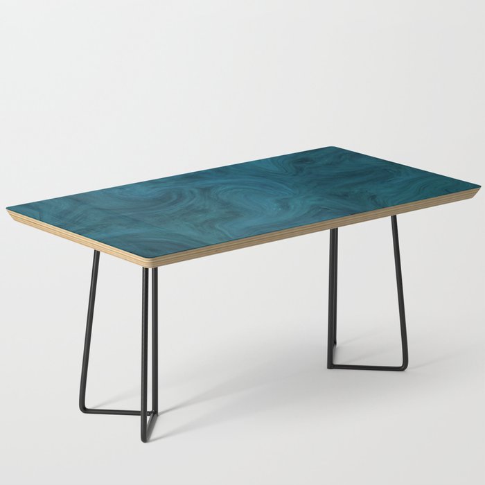 Modern Ocean Blue Green Aesthetic Minimalist Liquid Swirl  Coffee Table