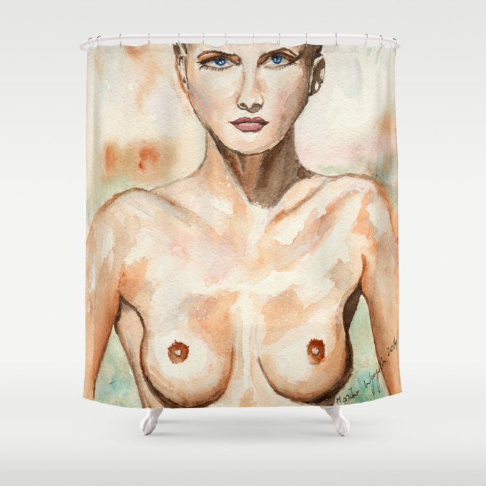 That Girl Watecolor Shower Curtain
