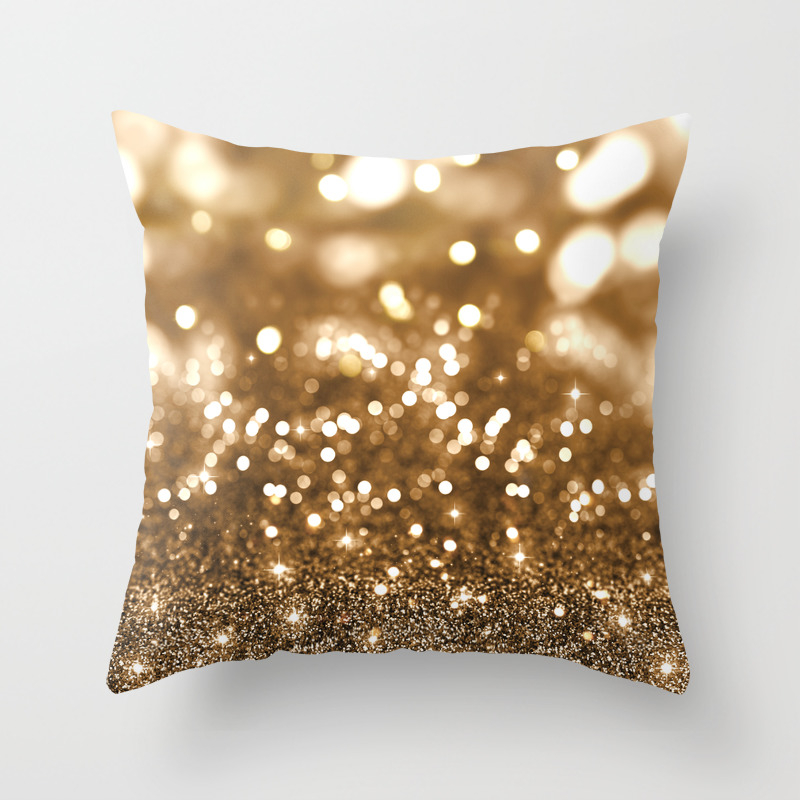 gold glitter throw pillows
