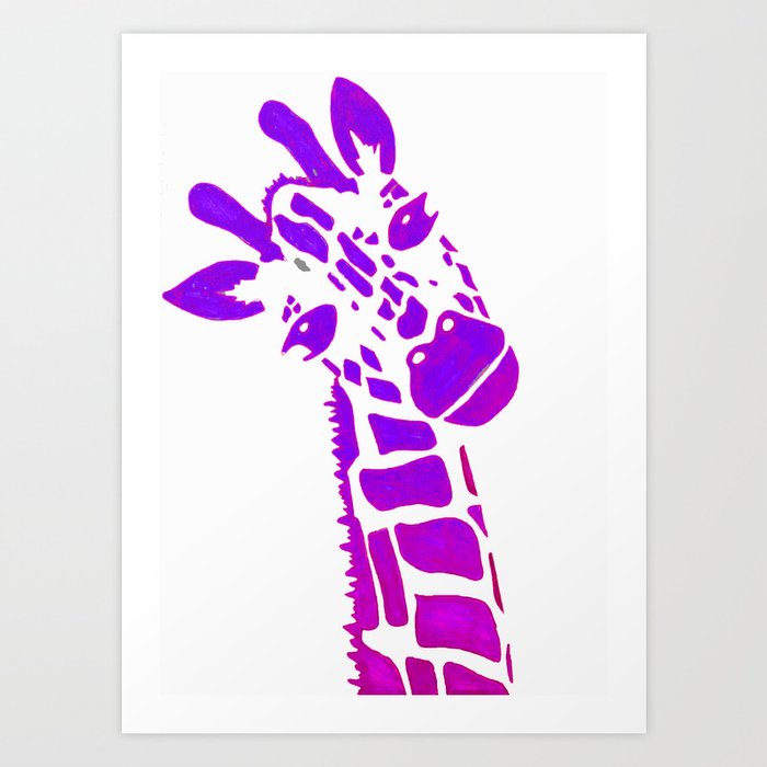 ombre giraffe Art Print