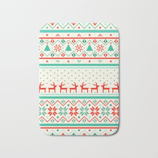Festive Fair Isle Bath Mat