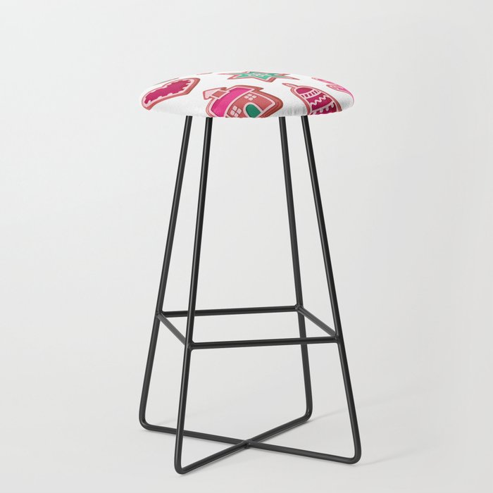 Christmas Gingerbread Cookies Pattern Bar Stool