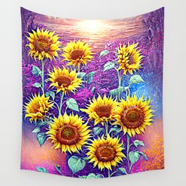 Sunflowers Song Digital Wall Tapestry