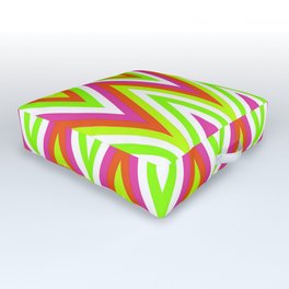 Chevron Design In Green Lime Red Pink Zigzags Outdoor Floor Cushion