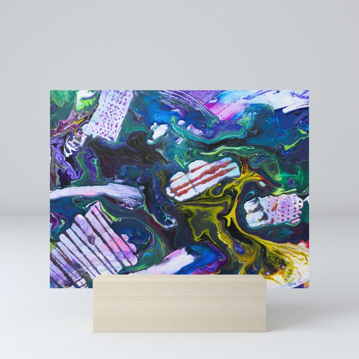 Colorful Abstract Pour Mini Art Print