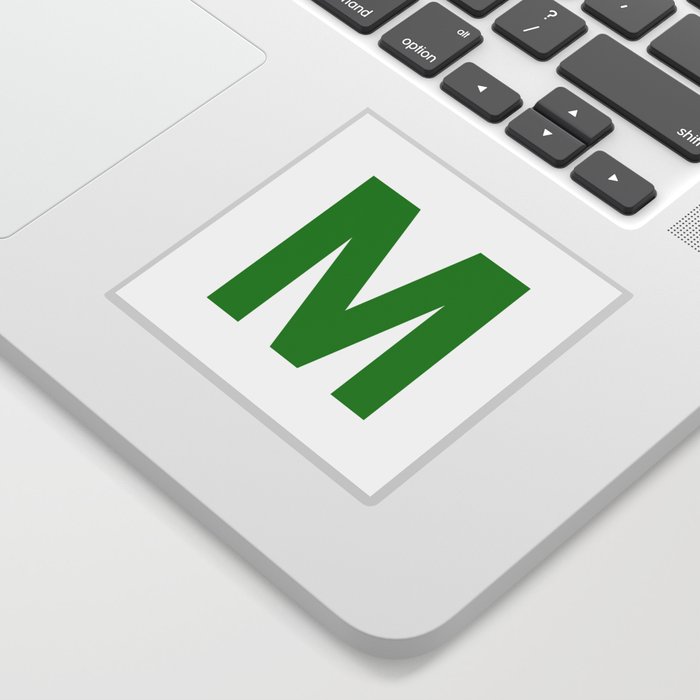 Letter M (Green & White) Sticker