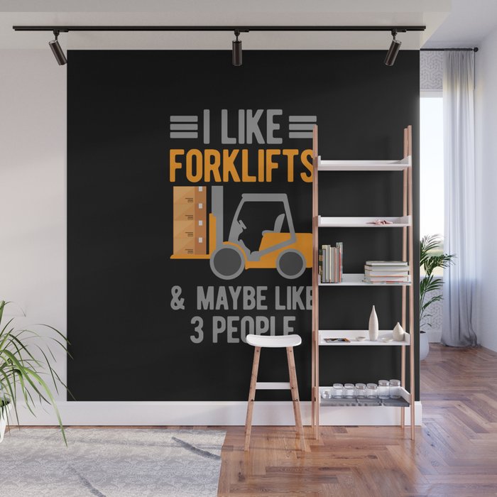 Funny Forklift Wall Mural