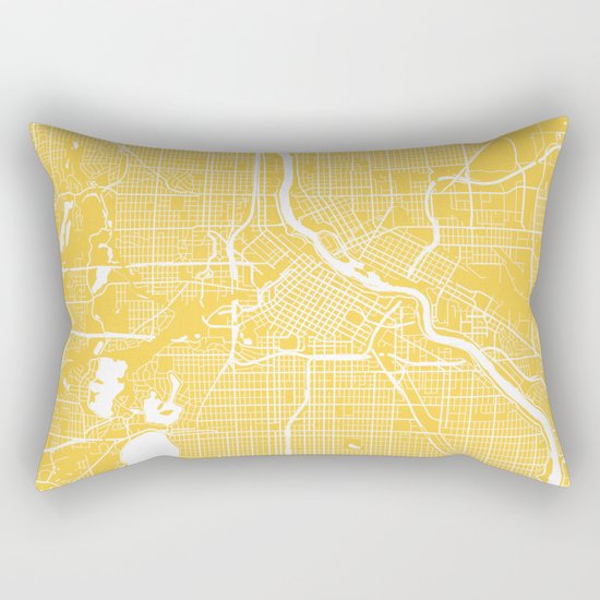 Minneapolis map yellow Rectangular Pillow