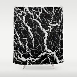 Cracked Space Lava - White Shower Curtain