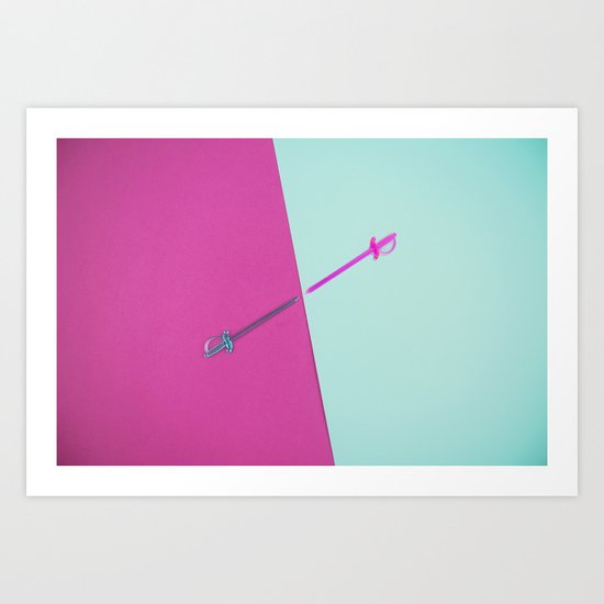 Magenta vs Cyan Art Print
