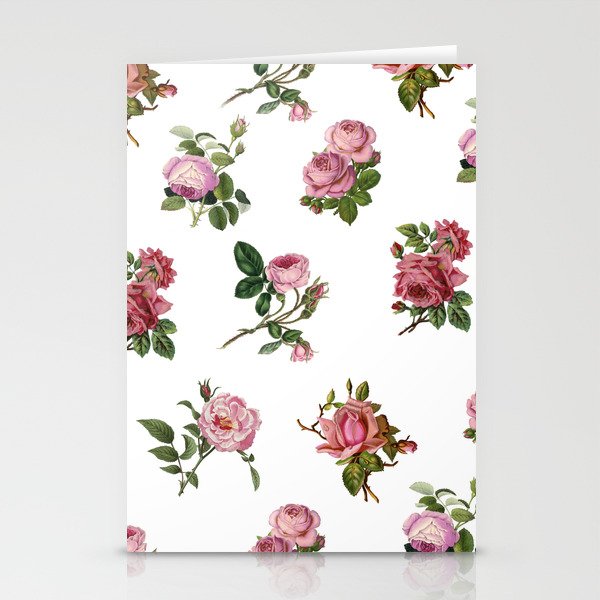 Fine pink roses Stationery Cards