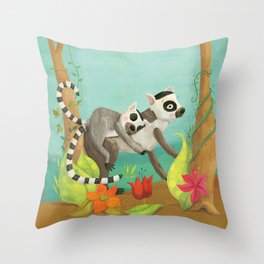 Babies on Backs Throw Pillow