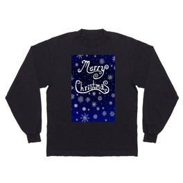 Merry Christmas Snowflake Greeting Long Sleeve T-shirt