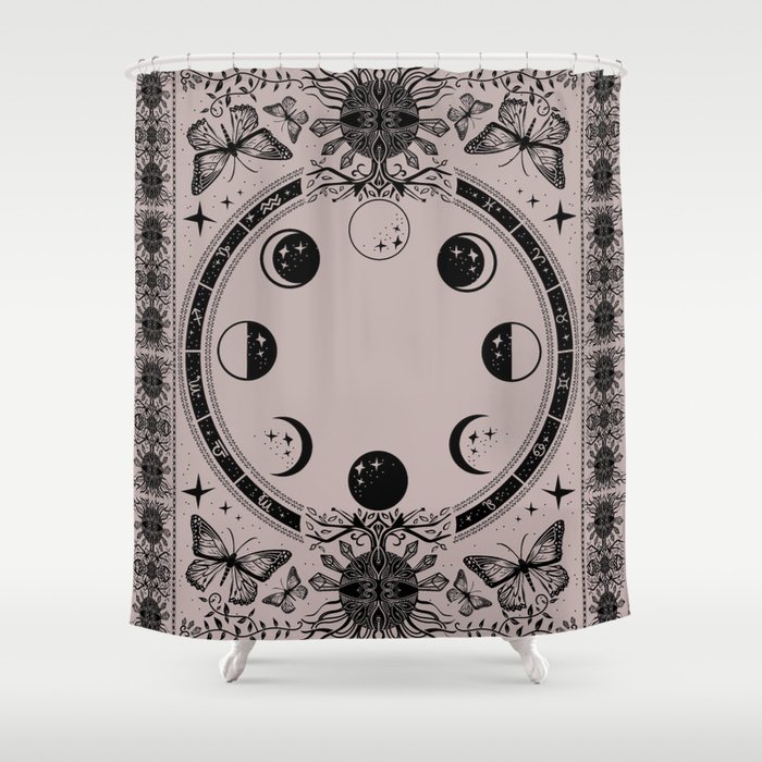 Astrological Moon Phase Magical Witchy  Shower Curtain