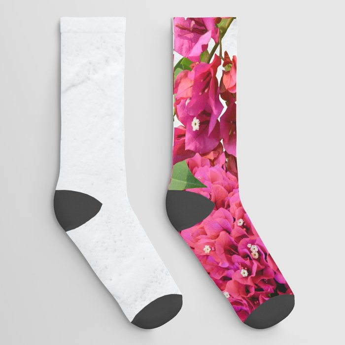 Bougainvillea Floral Mediterranean Greek Island Socks