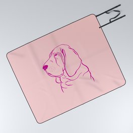 Bloodhound (Pink and Pink Violet) Picnic Blanket