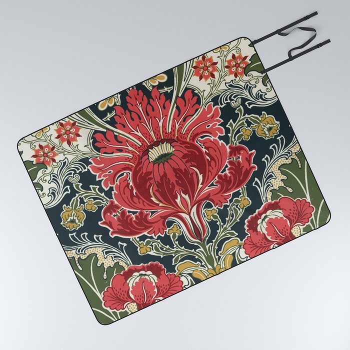 The Dovedale floral vintage wallpaper Picnic Blanket