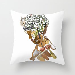 Music and soul growing within me Throw Pillow