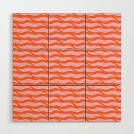 Tiger Wild Animal Print Pattern 356 Orange and Pink Wood Wall Art