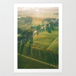 napa valley sunrise by hot air balloon Art Print