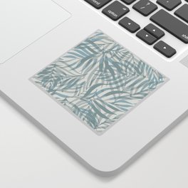 Digital palm leaves in pastel blue and gray Sticker