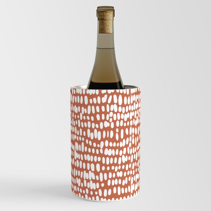 Spotted Preppy Dots Abstract in Terracotta Wine Chiller