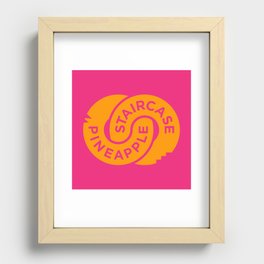 Pineapple Staircase  |  Official Logo in Pink/Orange Recessed Framed Print