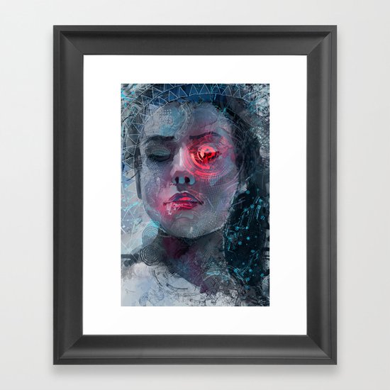 portrait in the dark Framed Art Print
