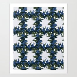 Abstract smudged iris checks pattern Art Print