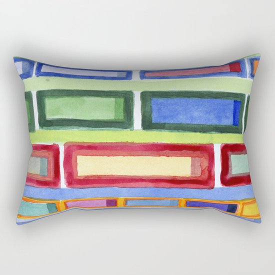 Narrow Frames in Vertical Rows Pattern Rectangular Pillow