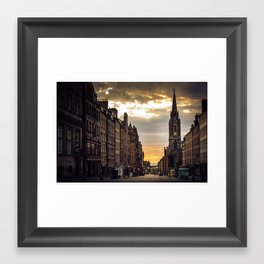 Royal Mile Sunrise in Edinburgh, Scotland Framed Art Print