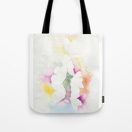 The flight of white butterflys Tote Bag