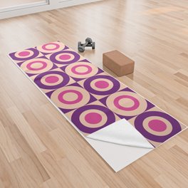 Pop Art Square and Circle Pattern 822 Purple and Pink Yoga Towel