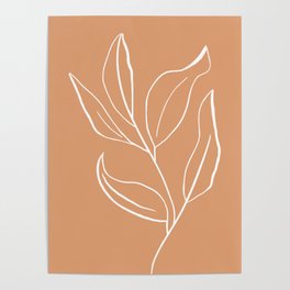 Minimalist Plant - Peach Poster