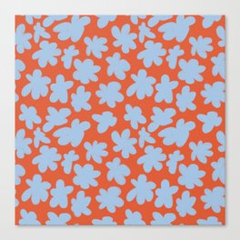 Hand-Painted Abstract Flower Shapes Pattern Canvas Print
