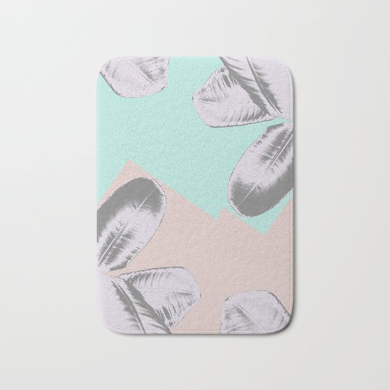Ficus Elastica Mix #1 #pastel #decor #art #society6 Bath Mat