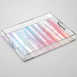 Colorful Watercolor Rainbow Pattern Acrylic Tray
